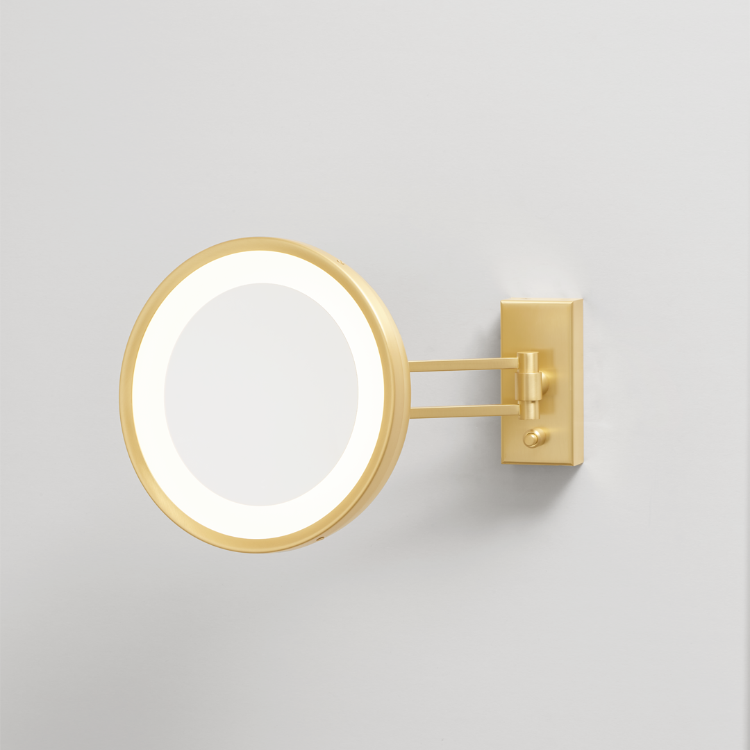 BS 36 7x LED  Cosmetic mirror illuminated Gold matt 24 Carat - 7x magnification
