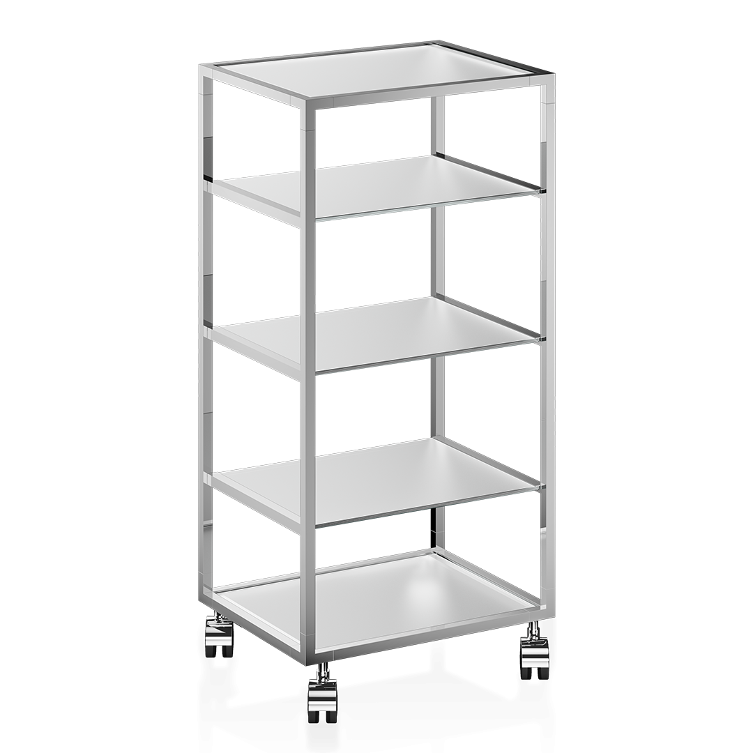 RW 2 Glass trolley - chrome / glass matt