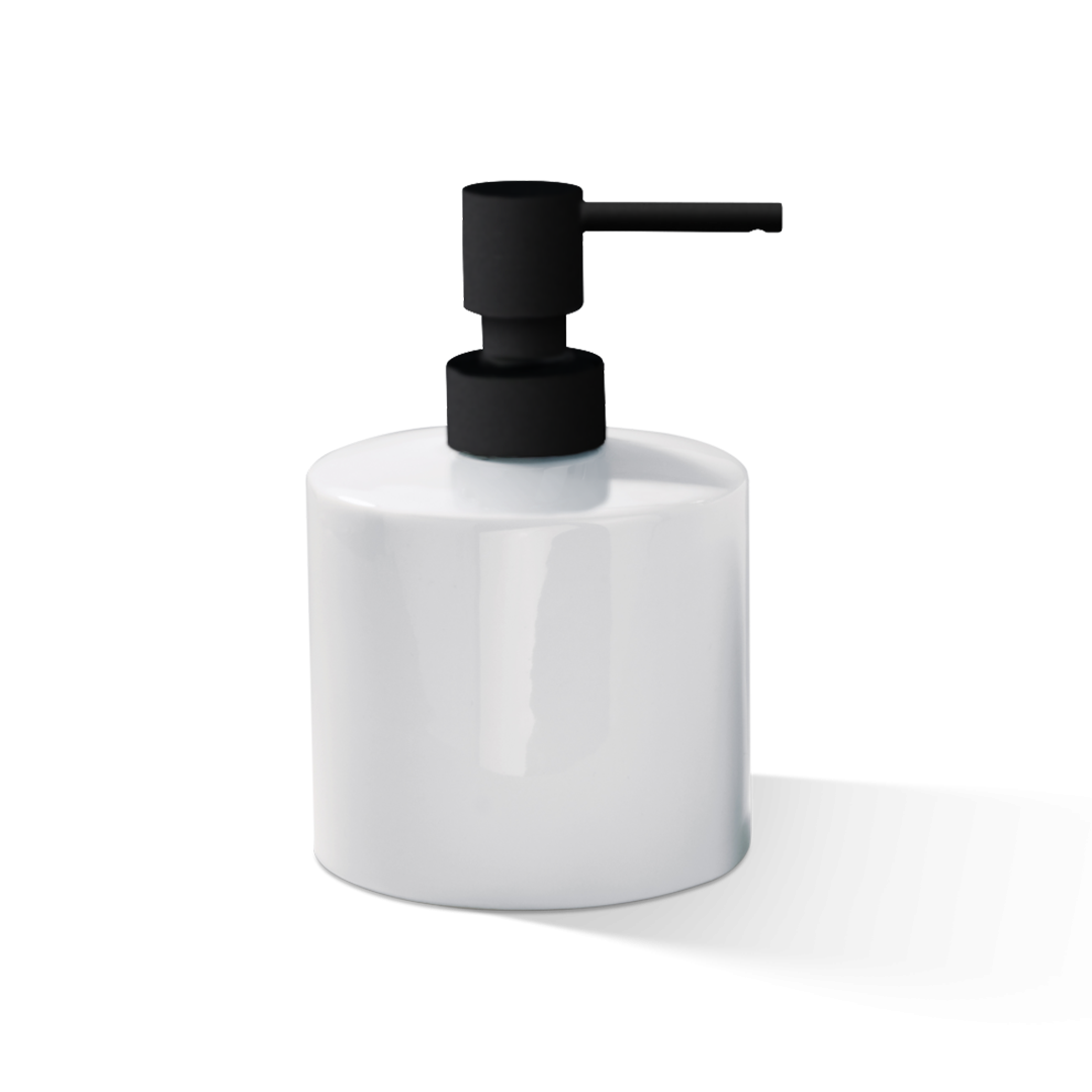 DW 520      Soap dispenser Porcelain White - Black matt