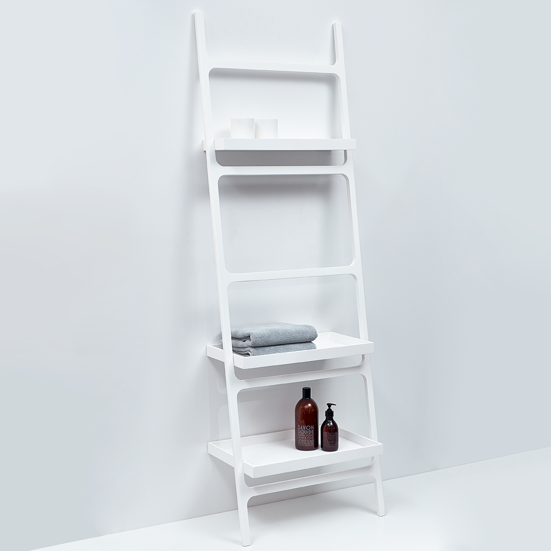STONE HTLA    Towel ladder - white matt with 3 shelves