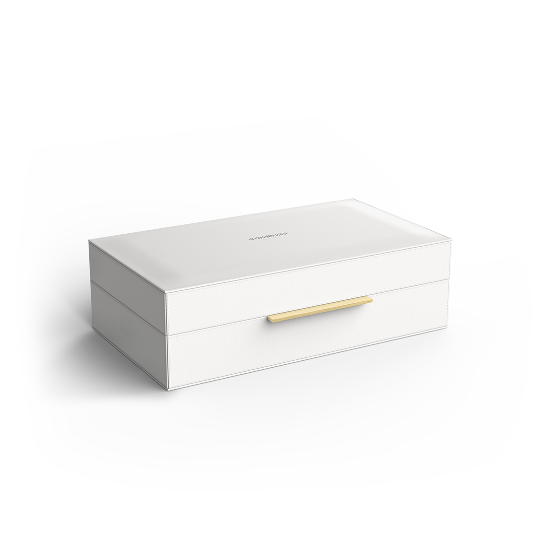 BROWNIE BOX L - Artificial leather white