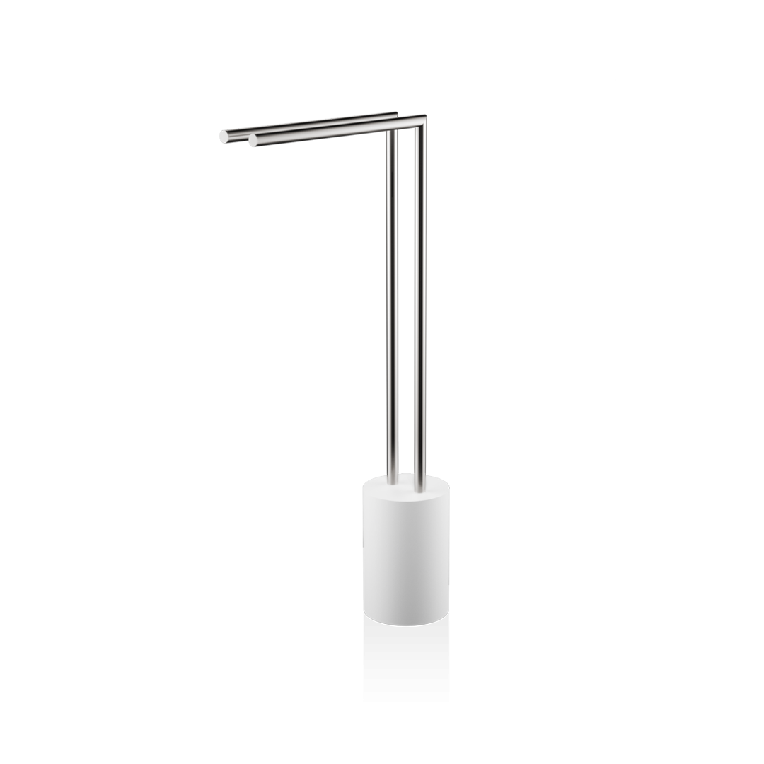 STONE HT 2    Towel stand - white matt / stainless steel matt
