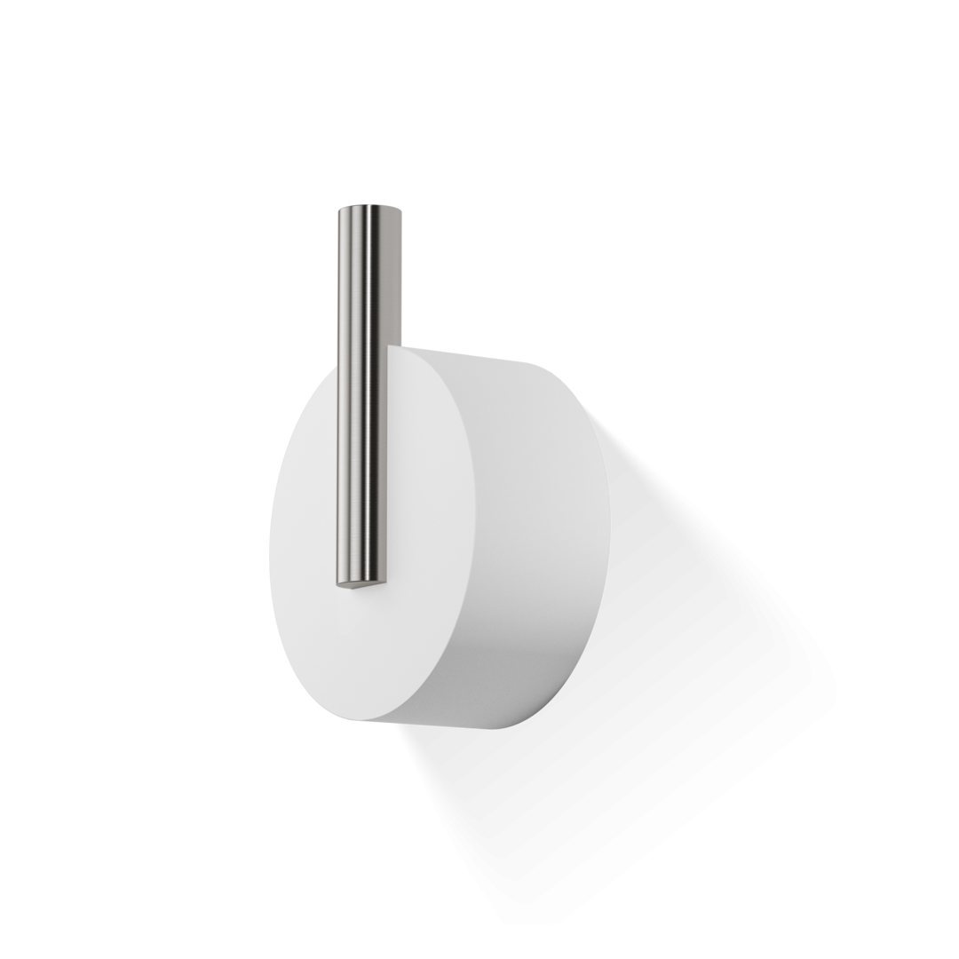 STONE WHK   Hook small - white matt / stainless steel matt