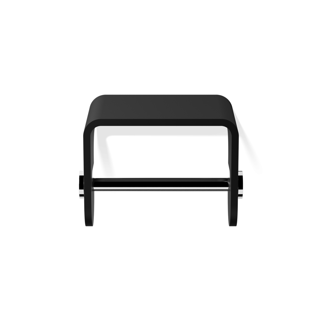 STONE TPH4   Toilet paper holder - black matt / chrome with Smartphone- / wet tissue-shelf