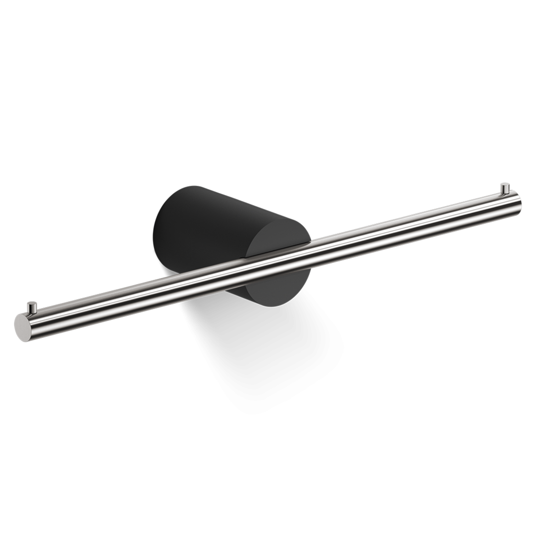 STONE TPH2  Toilet paper holder - black matt / stainless steel matt