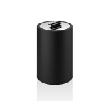 STONE DMD L  Multi-purpose box with lid big - black matt / chrome