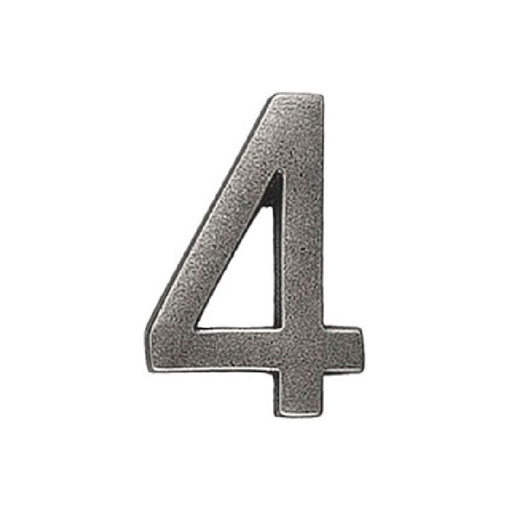 Roline 460 Πινακίδα με Αριθμό 4 από Ορείχαλκο Old Silver 55mm