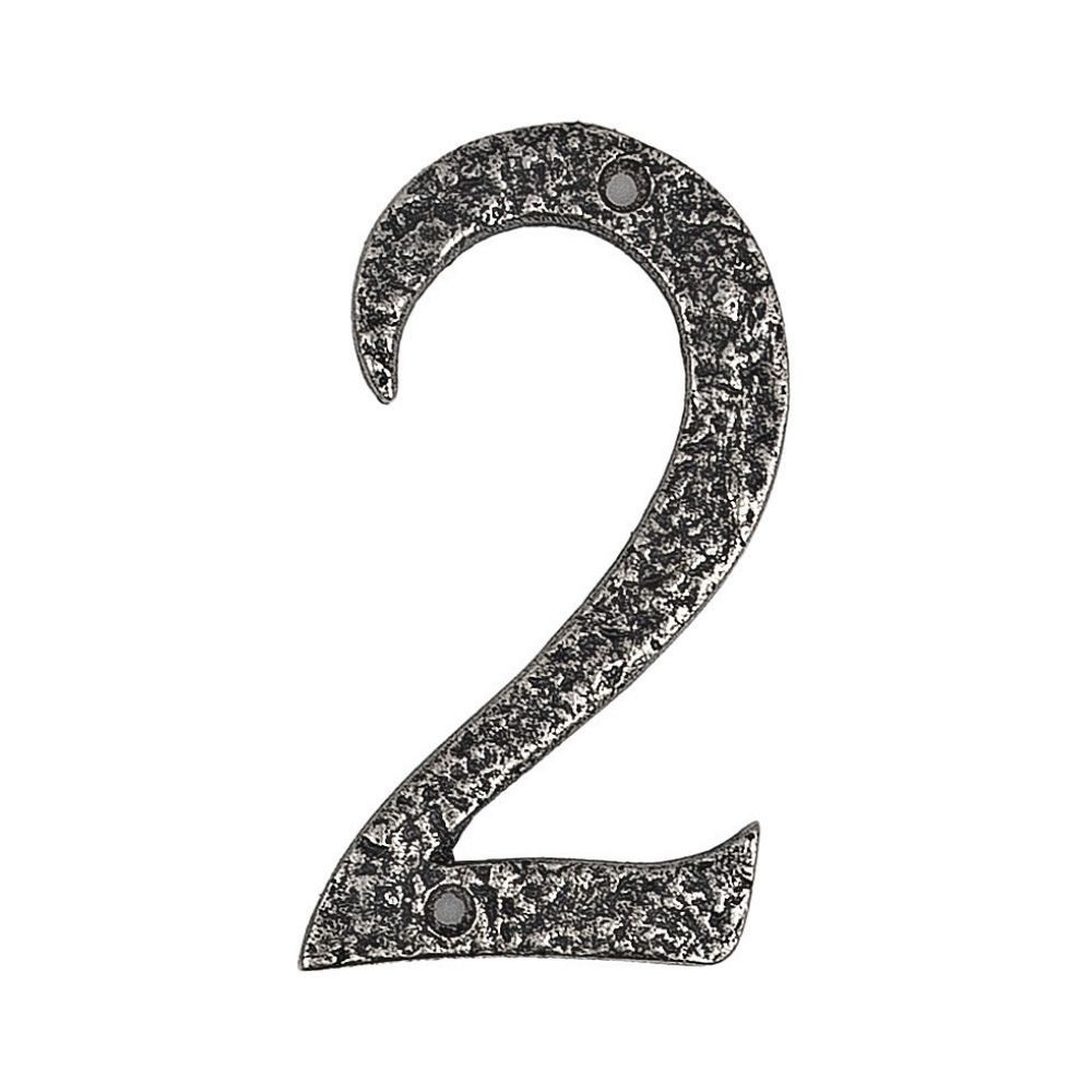 Roline 461 Πινακίδα με Αριθμό 2 από Αλουμίνιο Old Silver 100mm