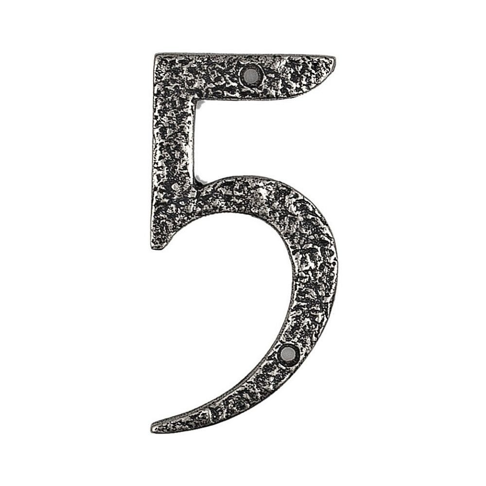 Roline 461 Πινακίδα με Αριθμό 5 από Αλουμίνιο Old Silver 100mm