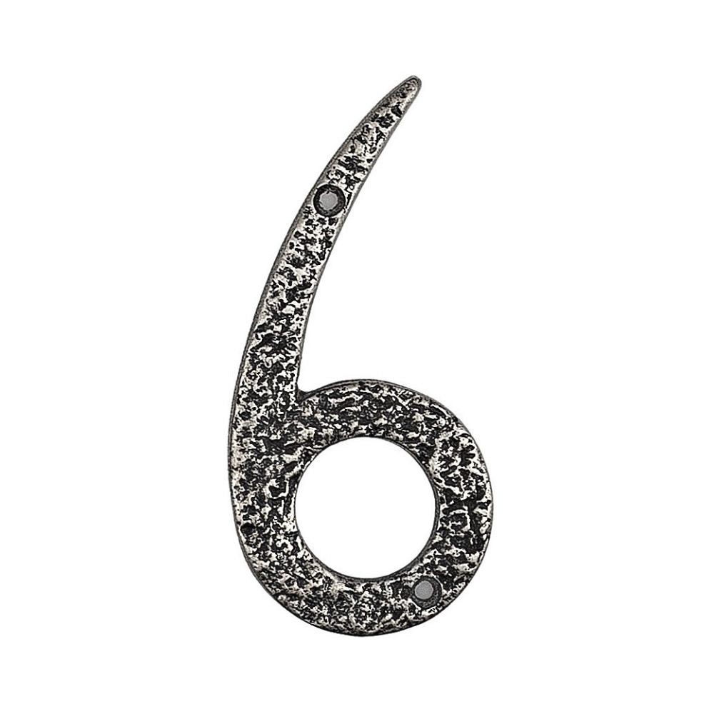 Roline 461 Πινακίδα με Αριθμό 6 από Αλουμίνιο Old Silver 100mm
