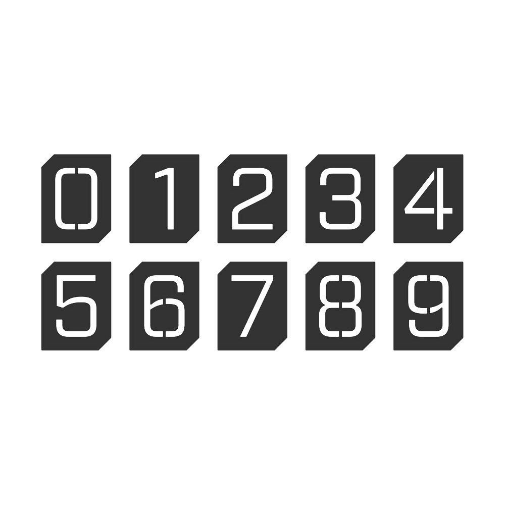 Roline 465 Πινακίδες με Αριθμό Σετ από Χάλυβα Μαύρο 70mm