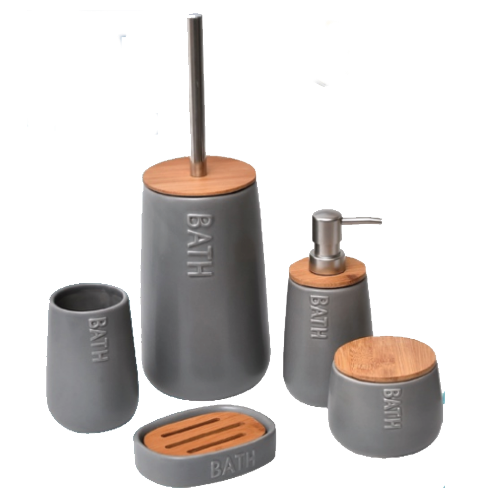 Σετ Μπάνιου Βamboo Bath Γκρι (Σέτ με το 6229-6228-6230-6232).