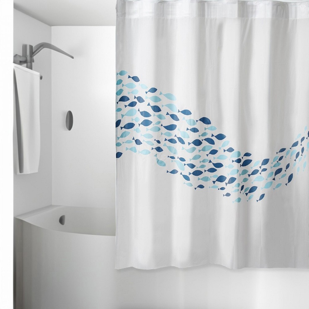 ΚΟΥΡΤΙΝΑ ΜΠΑΝΙΟΥ ΠΛΑΣΤΙΚΗ PEVA SchoolOfFish 180(Μ)x180(Υ)