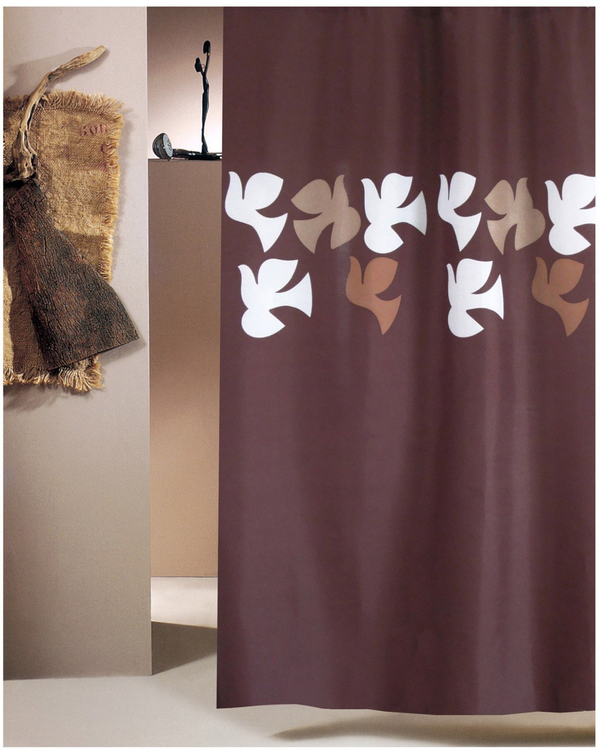 ΚΟΥΡΤΙΝΑ ΜΠΑΝΙΟΥ DOVE 180(Μ)X180(Υ) ΚΑΦΕ