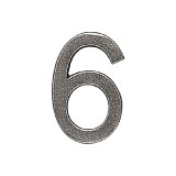 Roline 460 Πινακίδα με Αριθμό 6 από Ορείχαλκο Old Silver 55mm