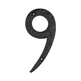 Roline 461 Πινακίδα με Αριθμό 9 από Αλουμίνιο Μαύρο Ματ 100mm