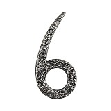 Roline 461 Πινακίδα με Αριθμό 6 από Αλουμίνιο Old Silver 100mm