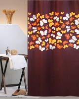 ΚΟΥΡΤΙΝΑ ΜΠΑΝΙΟΥ BUTTERFLIES 180(Μ)X200(Υ) ΚΑΦΕ