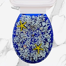 ΚΑΠΑΚΙ WC SEAHORSE SHELLS BLUE 36(π)x43(μ)
