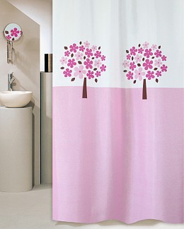 ΚΟΥΡΤΙΝΑ ΜΠΑΝΙΟΥ TREE 180(Μ)X200(Υ) ΡΟΖ