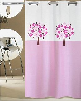 ΚΟΥΡΤΙΝΑ ΜΠΑΝΙΟΥ TREE HOOKLESS 180(Μ)X180(Υ) ΡΟΖ
