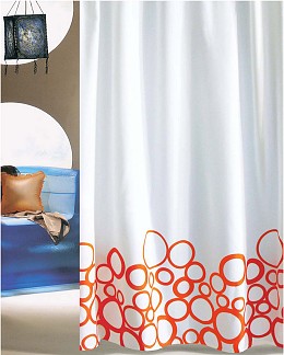 ΚΟΥΡΤΙΝΑ ΜΠΑΝΙΟΥ BUBBLES 180(Μ)X180(Υ) ΠΟΡΤΟΚΑΛΙ