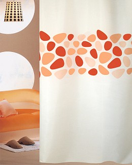 ΚΟΥΡΤΙΝΑ ΜΠΑΝΙΟΥ PEBBLES 240(Μ)X200(Υ) ΠΟΡΤΟΚΑΛΙ