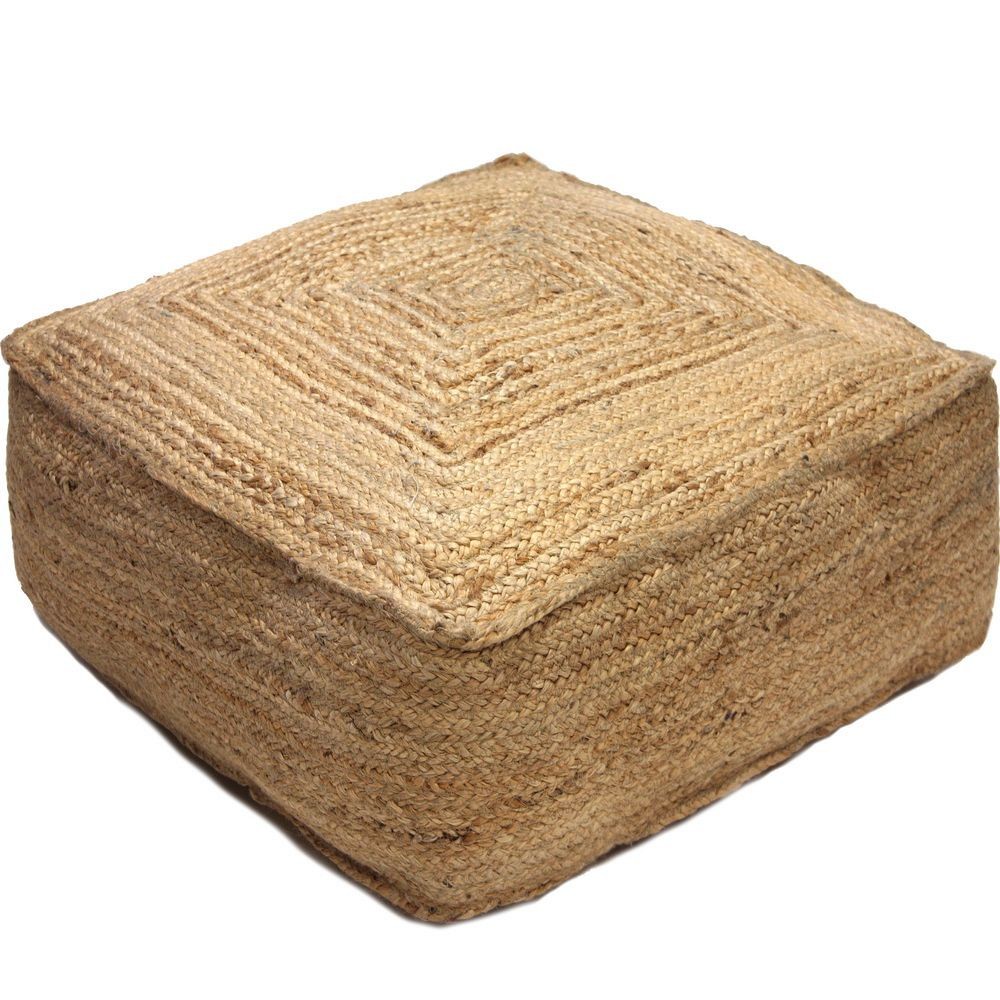 Πουφ από γιούτα 60x60x20 - γέμισμα βαμβάκι