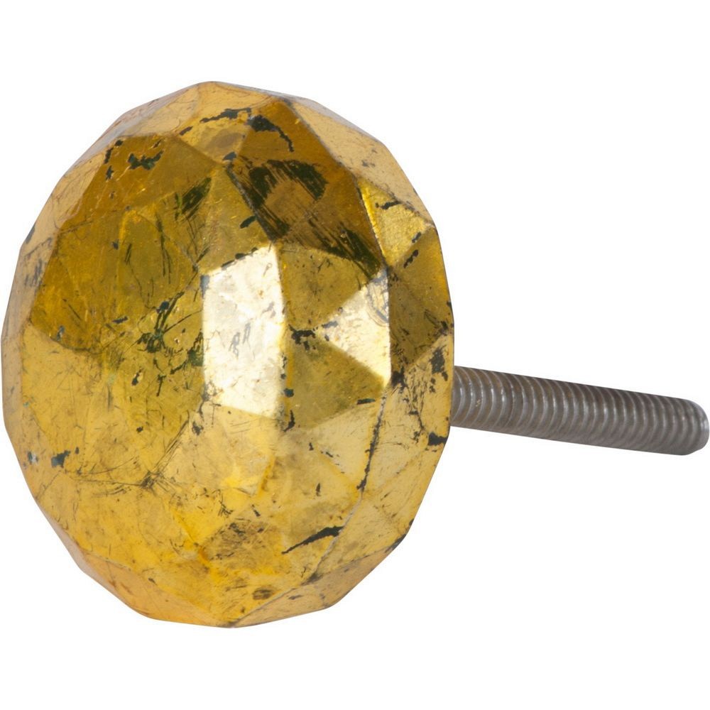 Πόμολο αντικέ χρυσό γυαλί Διάμ.3εκ.