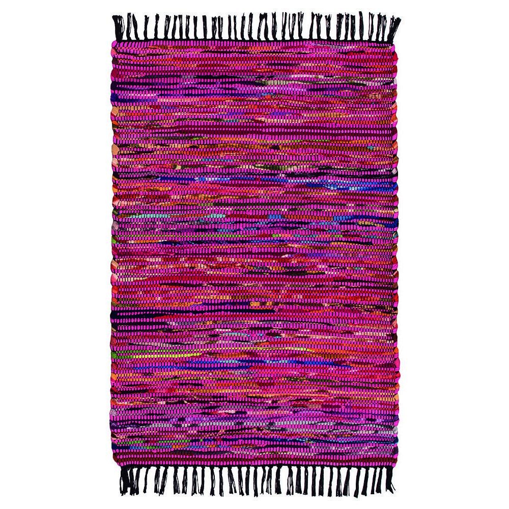 Χαλί βαμβάκι & fleece Ροζ 60 x 90εκ.