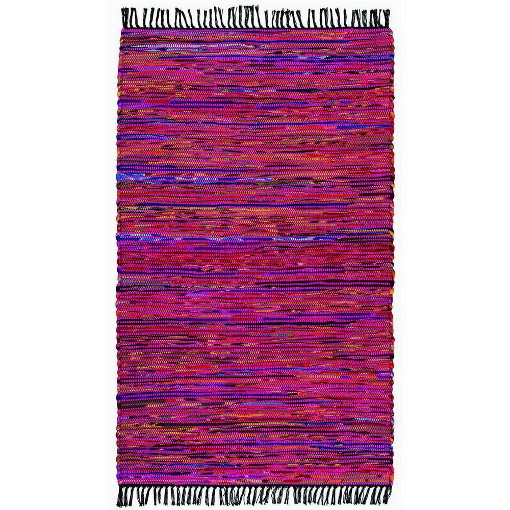 Χαλί βαμβάκι & fleece Ροζ 90 x 150εκ.