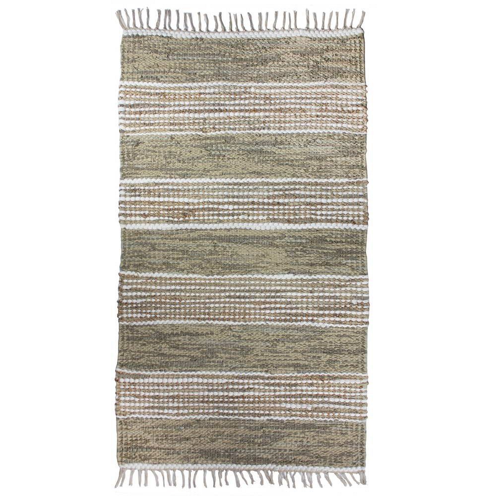 Χαλί Taj μεγ. Δέρμα & Γιούτα - Χακί ανοιχτό