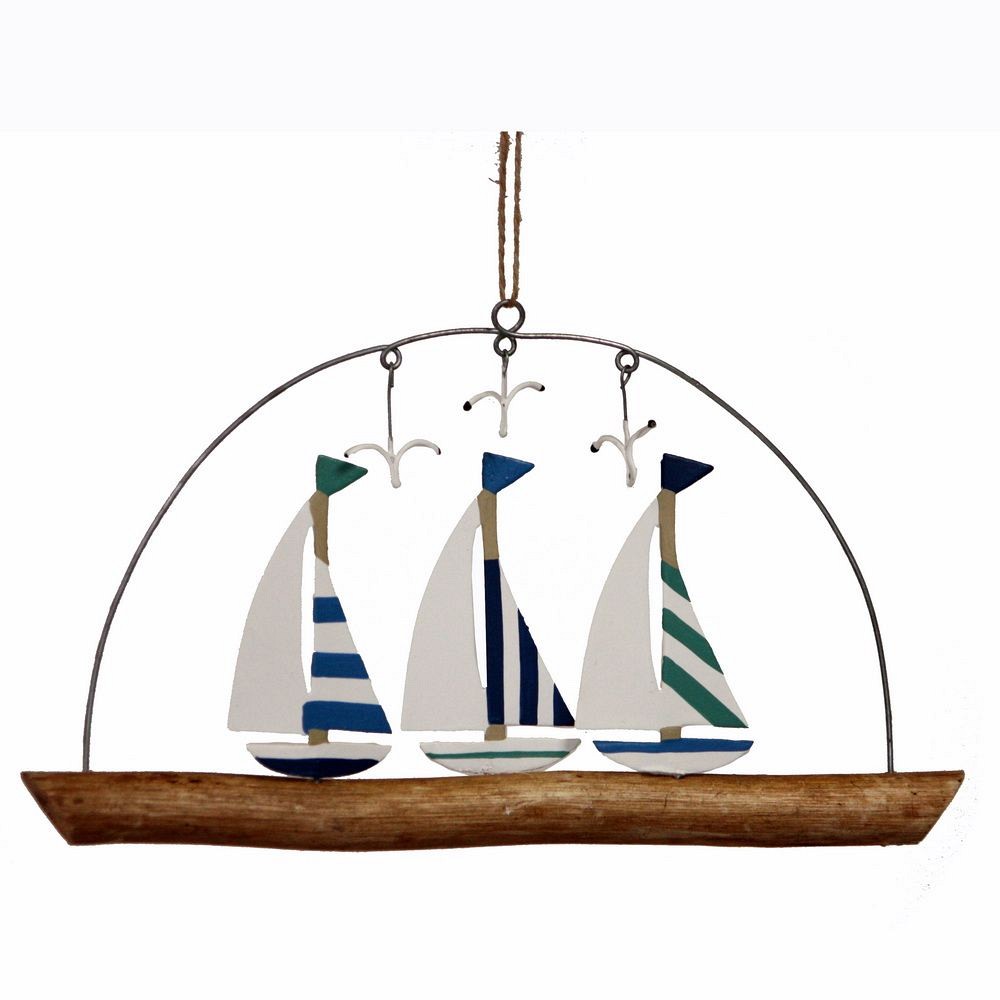 3 Γιότ με ρίγες σε ξύλο 21x13εκ.