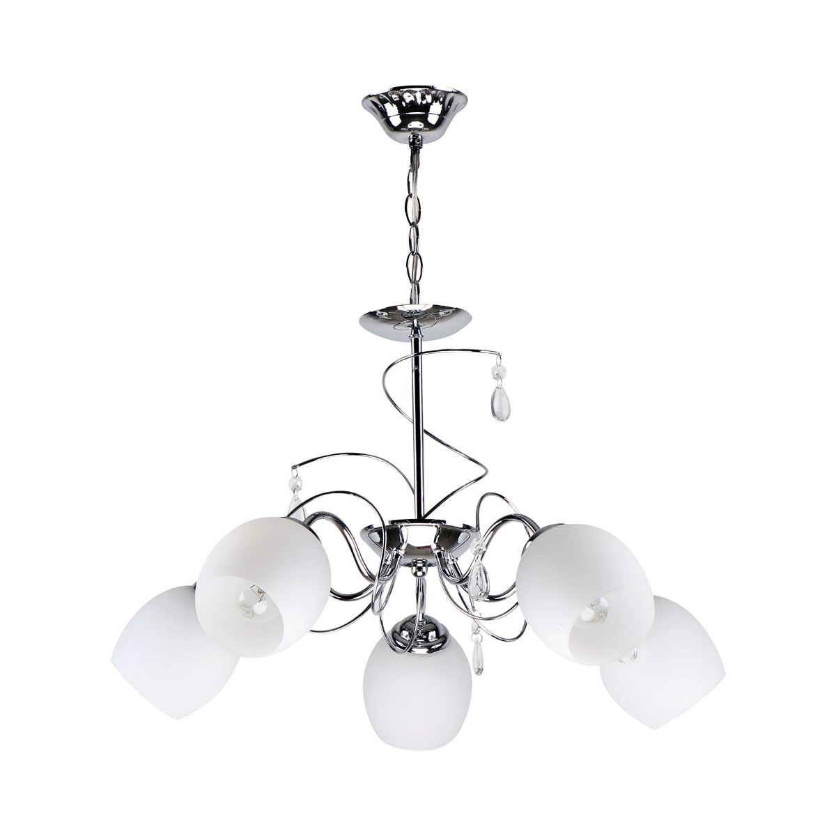 KQ 2221/5 FERROW PENDANT CHROME-OPAL GLASS Ζ3