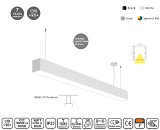 MP61.70P-339-H-3-O-OF-WH Linear Profile Lighting Pendant 61.5x70mm 339cm