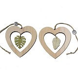 Στολίδια καρδιές με φύλλα (Σετ/2)