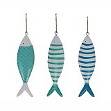 Ψάρια μεταλλικά Σετ/3 Μπλε Λευκό 12εκ.