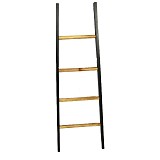 Σκάλα ξύλινη 118x38εκ. - μαύρη/φυσικό