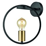KQ 9016-1W HOOP WALL LAMP BLACK & BRUSHED BRASS Γ4