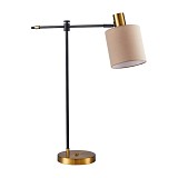 SE21-GM-36-SH3 ADEPT TABLE LAMP Gold Matt and Black Metal Table Lamp Brown Shade+