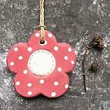 Μικρό Λουλ ξύλινο - Κόκκινο με κρεμ πουά