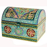 Κουτί ζωγραφισμένο - Τιρκουάζ 19x15εκ.