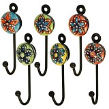 Γάντζος κεραμικό λουλούδι 9εκ. ζωγραφισμένο