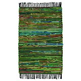 Χαλί βαμβάκι & fleece Πράσινο 60 x 90εκ.