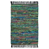 Χαλί βαμβάκι & fleece Τιρκουάζ 60 x 90εκ.