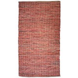 Χαλί γιούτα & δέρμα Κόκκινο 90x150εκ.