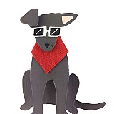 Σκύλος γκρι με γυαλιά 8,5εκ.