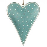 Καρδιά πουά μέντα 17x13εκ. Μεταλλική