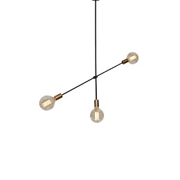 SE 136-3 CODY PENDANT BLACK & BRUSHED BRASS B1