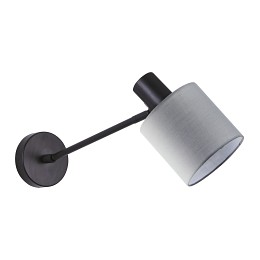 SE21-BL-22-SH2 ADEPT BLACK WALL LAMP GREY SHADE+